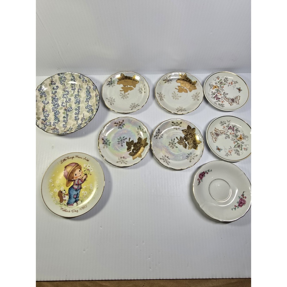 Lot Of 9 Teacup And Mini Plates, Avon, Japan, Stepling, Art Project, Wall Filler